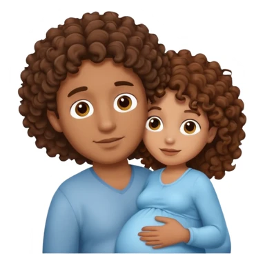 A pregnant Argentinian man with brown curly hair sticker