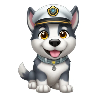 cute husky dog pilot with pilot hat sticker