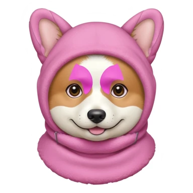 Corgie in Pink balaklava sticker