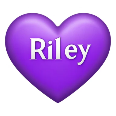 Purple Heart with the letters Riley in the middle  sticker