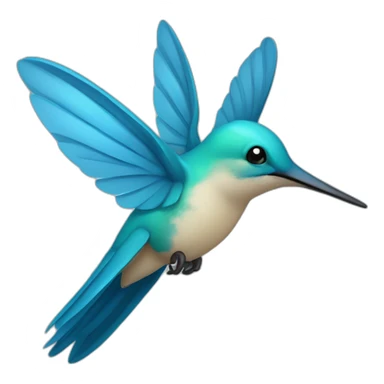 cartoon blue humming bird chaman sticker