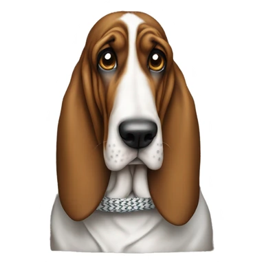 Dog basset hound full-height with shemagh sticker