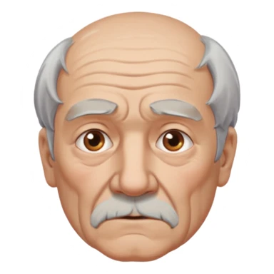 Strict Teacher – old man, serious gaze, raised chalk sticker