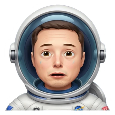 Elon Musk in the space: Crying sticker