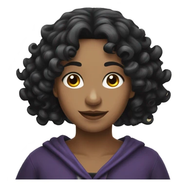 Three Caucasian witches curly black hair sticker