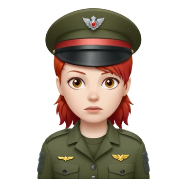 Female Soldier red hair just sticker