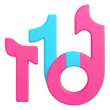 faithful 3D TikTok logo, with TikTok's signature color palette black white cyan and pink, realistic lighting and shading, for Discord role icon sticker