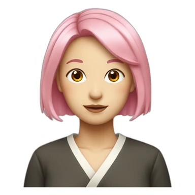 japanese woman with pink hair sticker