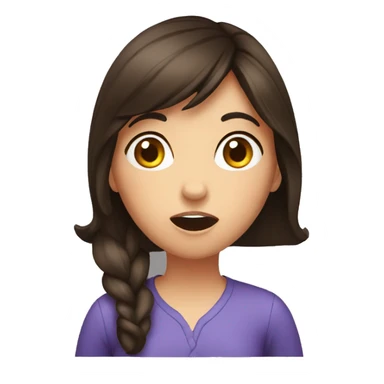 surprised brunette girl sticker