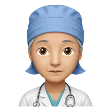not smiling doctor with scrub cap older sticker