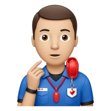 referee blue (#00A3E0) and red (#F9423A) sticker