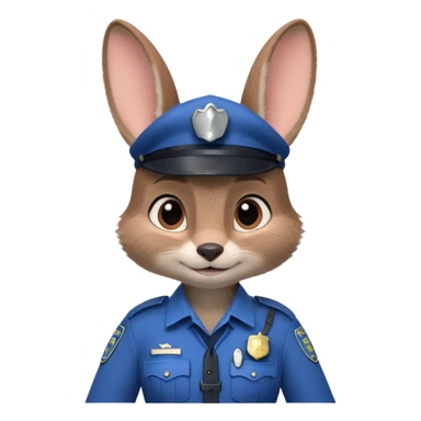 judy hopps with police suit from zootopia, pixar sticker