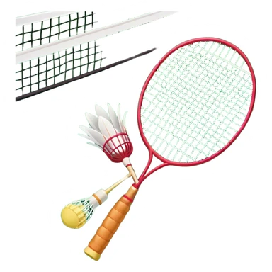 badminton racket and feather shuttlecock sticker