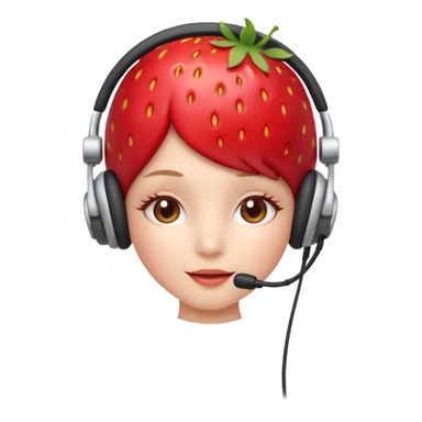 A Cute strawberry wearing headset  sticker
