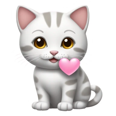 Cute cat with a baby pink heart sticker