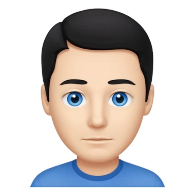 Anthony Field black hair, blue eyes, blue shirt sticker