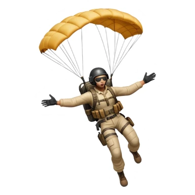 PUBG character falling from the sky with parachute deployed sticker
