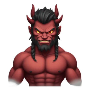 Muscular body oni dark devil sticker