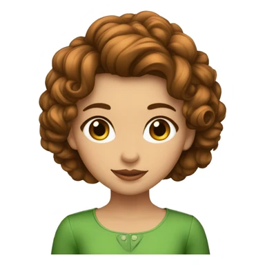 Sofia una chica con el pelo rizado y marrón y los ojos verdes sticker