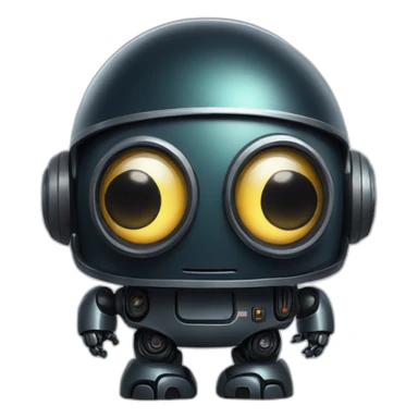 cute space black robot sticker