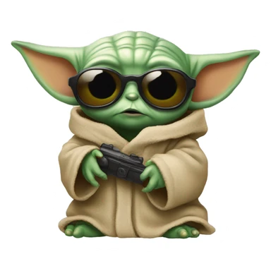 Baby Yoda with sunglasses  sticker