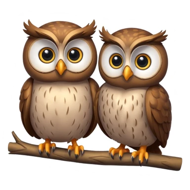 Create a high-quality 3D render that transforms the emojis 🦉 into 3D objects. Pixar-style, 

 sticker