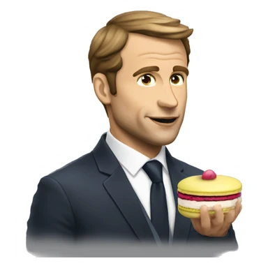 Macron qui mange un macaron sticker