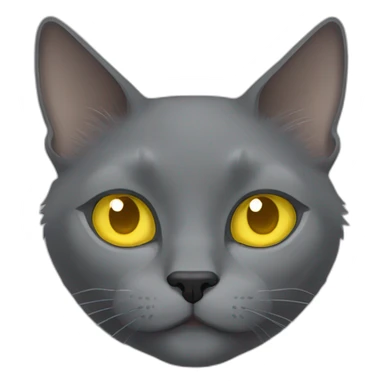 fluffy grey korat breed cat with yellow eyes black pupils, sleeping female sticker