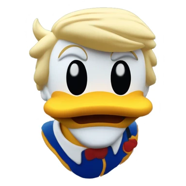 Donald trump on the back of donald duck sticker