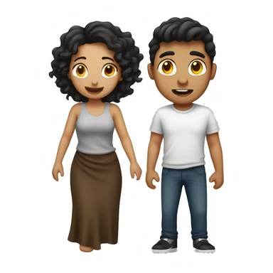 Loving couple farting, boy is white with brown hair, girl is latina with black wavy hair sticker