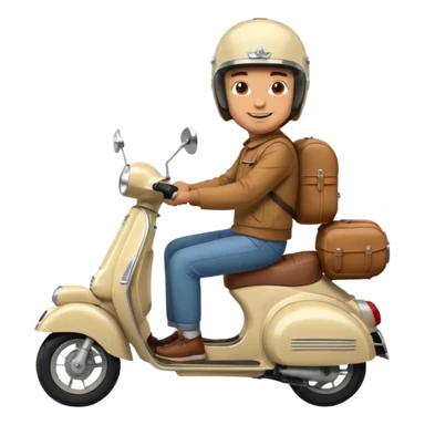 A classic vespa rider with my brothers face. sticker