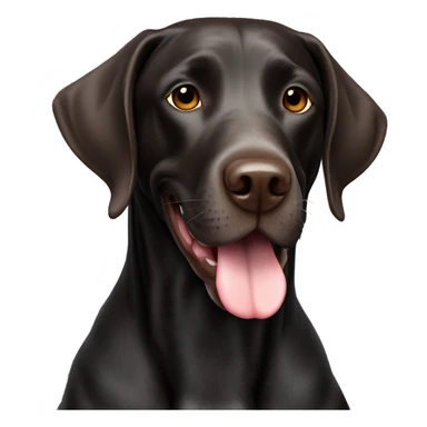 Black German shorthair pointer smiling sticker