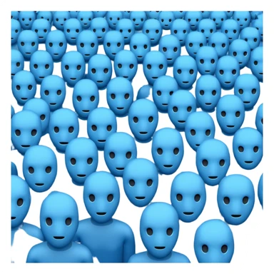 create an emoji for a group of actors with no face, all blue like in the ios emoji. a crowd.  sticker