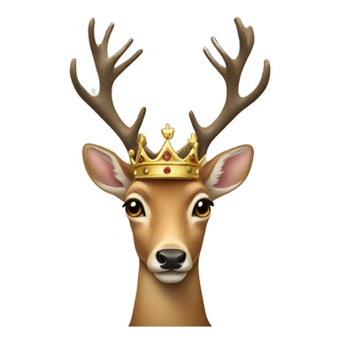 Deer wearing a crown sticker