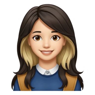 Camila Cabello with long dark brown hair with blonde highlights sticker