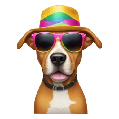 Dog with hat and sunglasses sticker