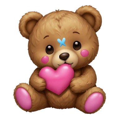 teddy bear giving a kiss sticker