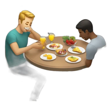 gay men eating brunch sticker
