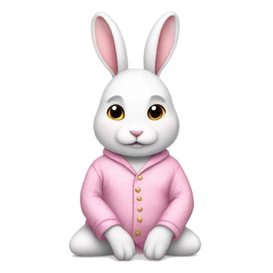 white rabbit in pink pajama  sticker