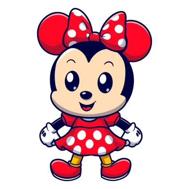 Minnie Mouse cartoonish sticker, different expression sticker