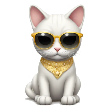 cat with fancy sunglasses. full body sticker