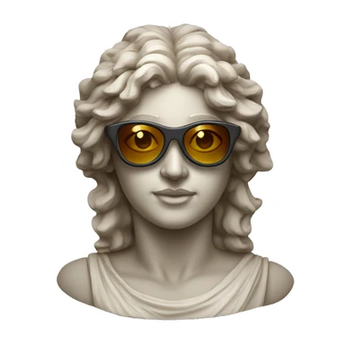 greek goddess sculpture wearing sunglasses sticker