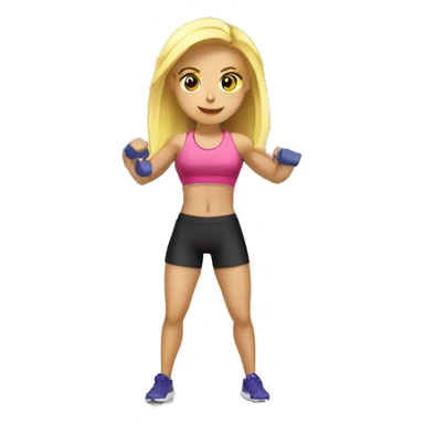 blonde girl training in gym  sticker