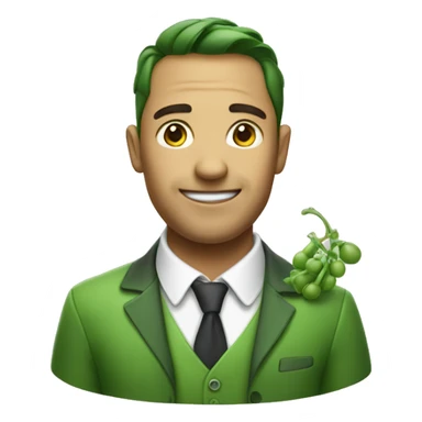 a pea dressed in smart casual sticker