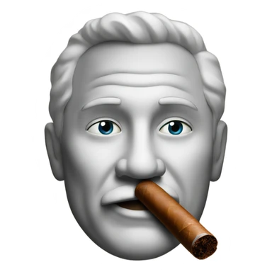 A man smoking a cigar. At the end of the cigar are two orbs. sticker