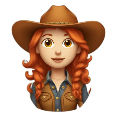 redhead girl cowboy sticker