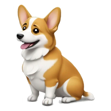 Corgi dog peeing on the street sticker