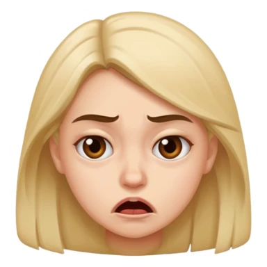 A girl making a face of disgust eww sticker