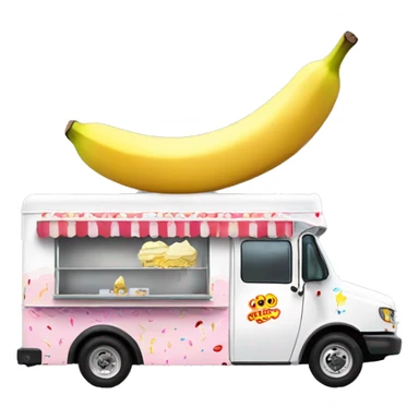 Side view 20 foot long banana split Ice Cream Truck  sticker