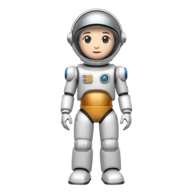 retro robot Astronaut in white EVA suit with silver visor helmet sticker